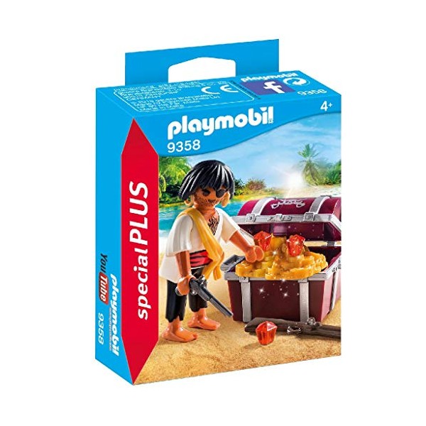 Playmobil 9358 Special Plus Pirate with Treasure Chest, Fun Imaginative Role-Play, PlaySets Suitable for Children Ages 4+