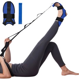 flintronic Yoga Stretching Strap, Stretching Band with 7 Loops, Yoga Stretch Strap, Highly Elastic Gymnastics Strap with TPE Tension Straps, Exercise Loop for Stretching Leg Muscles, Blue