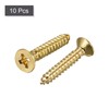sourcing map Pack of 10 Brass Wood Screws M4 x