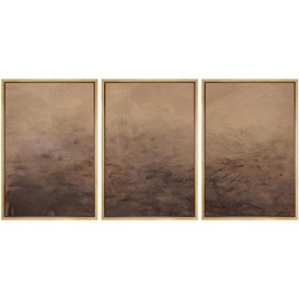 MUDECOR Framed Canvas Print Wall Art Minimalist Earthy Neutral Brown Abstract Illustrations Realism Decorative for Living Room, Bedroom, Office - 16"x24"x3 Natural