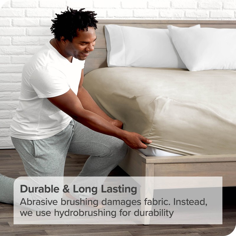 Bare Home Fitted Bottom Sheet King - Premium 1800 Ultra-Soft