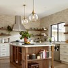 HAHZT Pendant Lights Kitchen Island: Brushed Gold Light Fixture Farmhouse