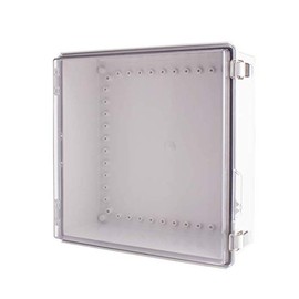 BC-ATP-353515, Plastic Enclosure, ABS Gray Body & PC Clear Cover, P Type for Molded Hinge & Stainless Steel Latch, W13.78 x L13.78 x D5.91 Size, IP67