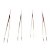 4pcs Eyelash Tweezers Set Stainless Steel False Eyelash Extension Tweezers