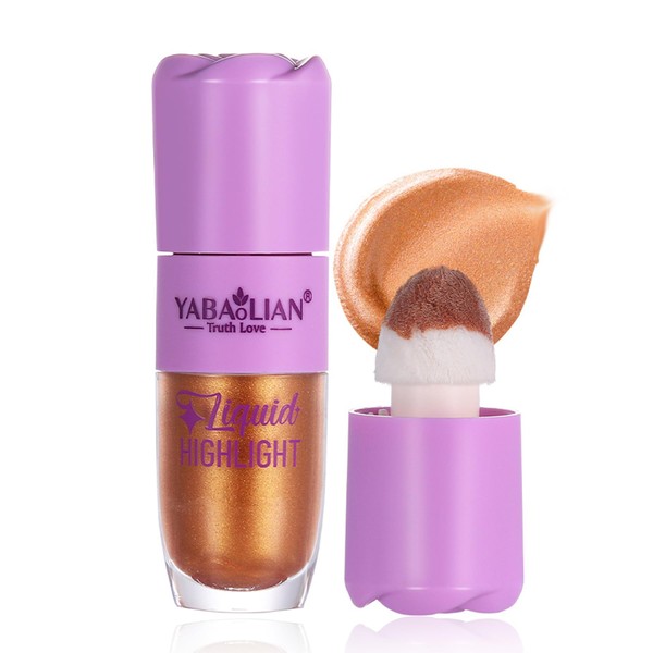 Long-Lasting Liquid Highlighter - Lightweight Shimmer Glow, Waterproof & Smudge-Proof,
