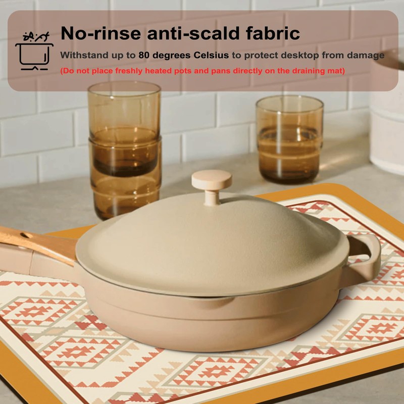 NeuWook Draining Mat, Soft Microfibre Dish Drying Mat for Kitchen