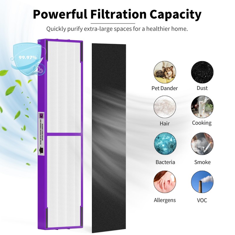 GoKBNY 4 Pack FLT5250PT HEPA Replacement Filter C Pet Compatible