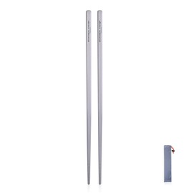 iBasingo Titanium Chopsticks Square Round Skidproof Chopsticks Outdoor Camping Cutlery Picnic Dishes Ultralight 15g Ti1001T