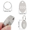 Oval Number Tags with Rings, 304 Stainless Steel Key ID