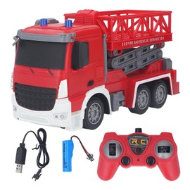 RC Remote Control Fire Truck Lift Toy Rechargeable Fire Lift Truck for Kid Remote Simulation Toy 2.4GHz