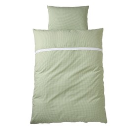 Wellyou Children's Bedding Set Green Vichy, Size 100X135cm