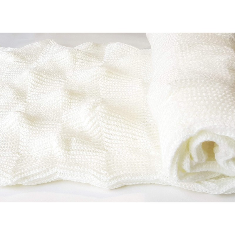 eYone Knitted Cellular Baby Blanket for Babies, Boy & Girl