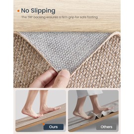 SONGMICS HOME Area Rug, 2x3 ft Rug for Living Room, Non-Slip Carpet, Faux Jute Rug, Home Decor, for Bedroom, Kitchen, Entryway, Dining Room, Machine Washable, Camel Brown UTAR091K01