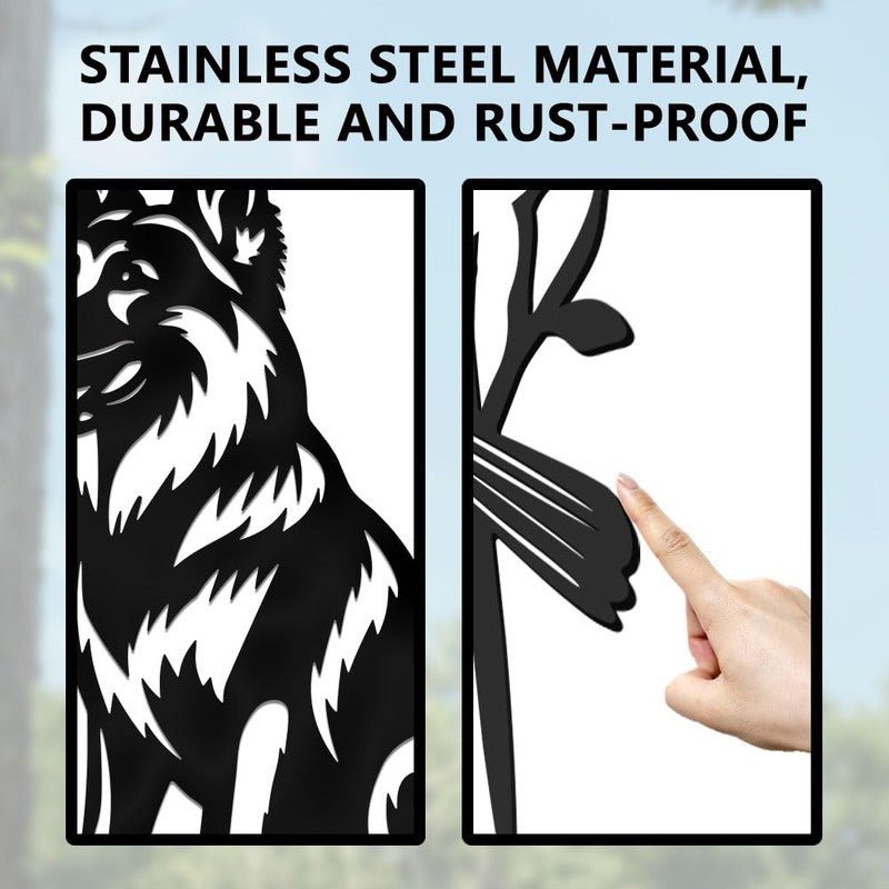 WADORN German Shepherd Metal Yard Art Decor, Dog Animal Silhouette