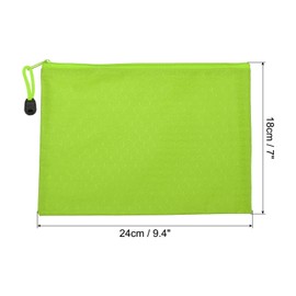 PATIKIL Waterproof Zipper File Bags, 3 Pack A5 Document Holders Pencil Pouch for Office, Green