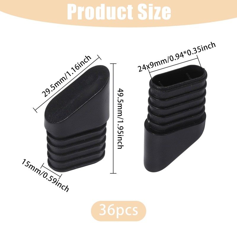 CHGCRAFT 36 Pcs Folding Chair Leg Caps Plastic Chair Replacement