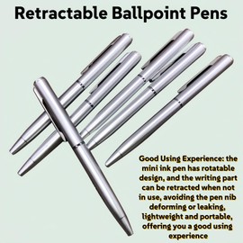 5PACK Ballpoint Pens,Small Pens Mini Pens,Retractable Ballpoint Pens,Small Pocket Ballpoint Pen,Ballpoint Pen Rotating Pocket-size Pen,Black Ball-point Pens,Black Pens,Stationery Set,Fineliner P-ens