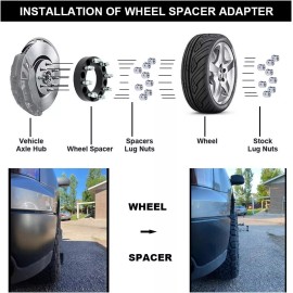 VLAOSCHI 2pc 8x6.5 8x165.1 Wheel Spacers 1.5 Inch 14x1.5 Studs for 14-22 Ram 2500 3500