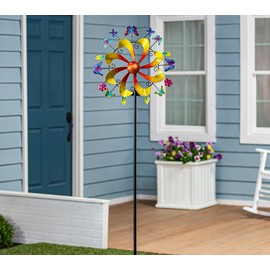 QVC Plow & Hearth Interchangeable Garden Wind Spinner - Color: Red