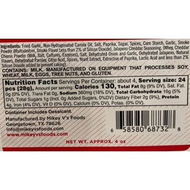 Mikey V's Jalapeño Cheddar "Gator Toes" – Spicy Deep-Fried Garlic Snacks with Bold Jalapeño & Cheddar Flavor, Crunchy Gourmet Snack, 3.9oz Bag