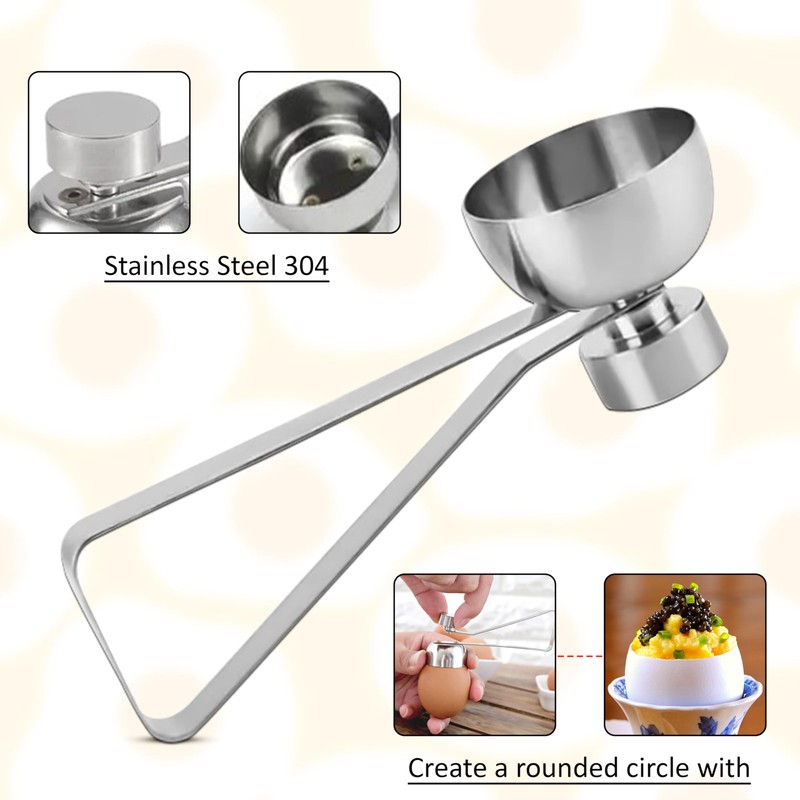 KOLIBROX Stainless Steel Egg Toppers Cutter Egg Opener Tolls,Effortless Soft
