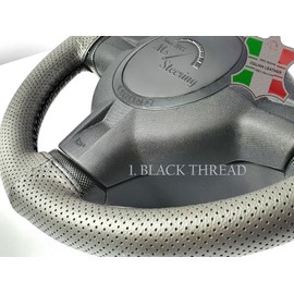 Shades of Tuning Ltd FITS MAN TGX 00-20 GREY PERF LEATHER STEERING WHEEL COVER | DIFF STITCH