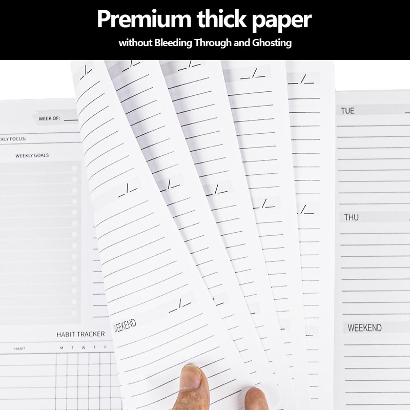 Moseem Weekly Planner Notebook, Undated A5 Planner Notebook Daily Planner
