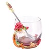 Glass Cup Innovative Flower Tea Cup with Spoon Drink Mug