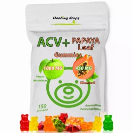 HEALING DROPS ACV Gummies & Papaya Leaf Extract Gummies - Premium Potent Apple Cider Vinegar