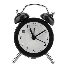 TOPINCN Reloj Despertador con Campana de 3 Pulgadas, Mini Reloj Digital de Metal Portátil a la Moda con Batería, Cuarzo Analógico Silencioso sin Tictac Exquisito para el Hogar del Estudiante(Negro)