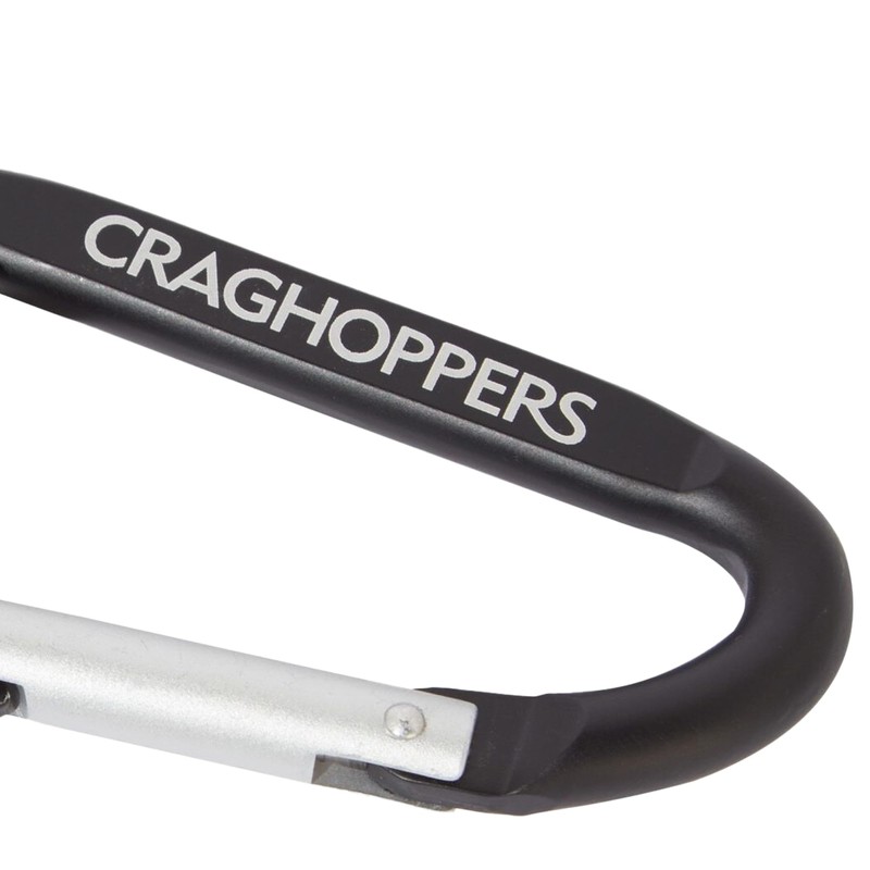 Craghoppers Mens Sturdy 2 Pack Aluminium Karibiner Clips, Black