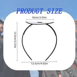 YENKEN 2Pcs Graduation Hairband, Adjustable Black Graduation Cap Headband Insert, Simple and Practical Anti-Fall Hairband for Graduation Cap, Perfect for Female Adults