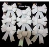 Theme Machine Set Of 9 Glitter WHITE Bow Christmas Tree