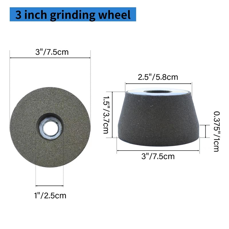 HONGUIS 3 Inch Green Silicon Carbide Grinding Stone Wheel,Flaring Cup
