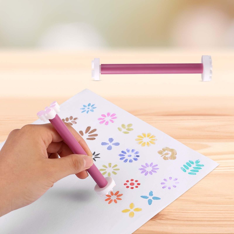 10pcs Dual-Ended Flower Dotting Tools, 20 Shapes Plastic Dotting Pens