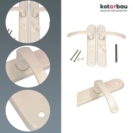 KOTARBAU® Door Handle 72 mm Left Right Toilet White Door Fitting Door Handle Door Handle Set Toilet Door Room Door Long Plate Aluminium