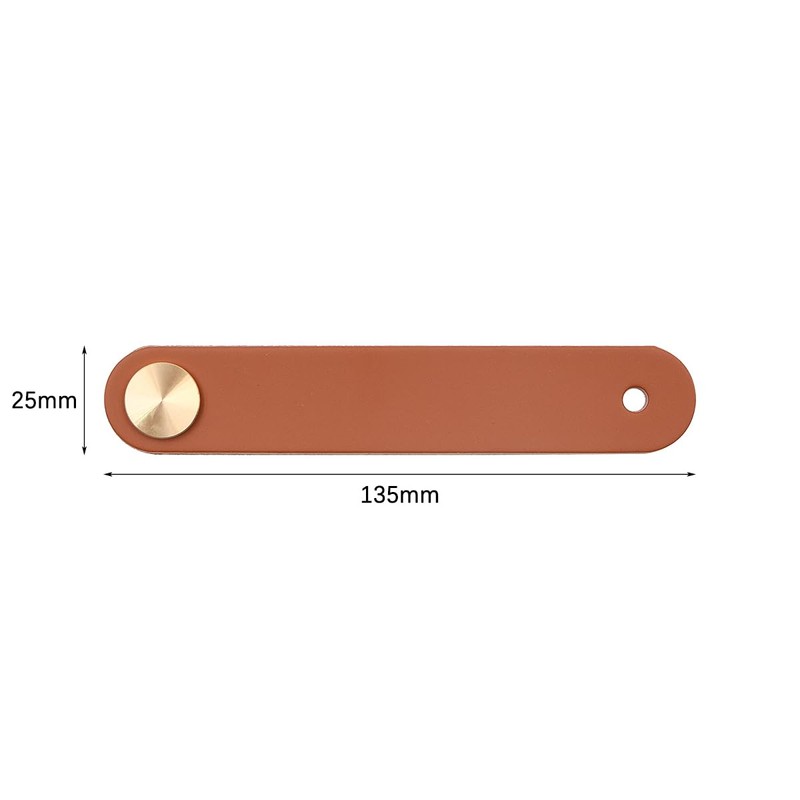 ZONADAH Set of 4 Leather Drawer Pulls, 64x25mm Leather Handles,
