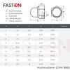 FASTON Self-locking cap nuts, M8 made of rust-proof stainless steel,