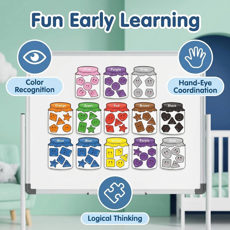 Magnetic Colour Sorting,10 Pcs Fridge Magnets with 50 Vibrant Learning