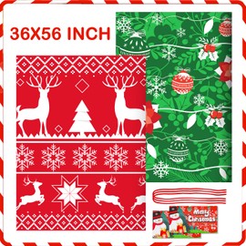 Large Christmas Gift Bags 36"x56" Holiday Gift Wrap 2pcs Jumbo Christmas Bags for Gifts Giant Christmas Sacks for Presents Big Xmas Plastic Gift Bags