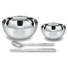 Kakusee HOL-04 Stainless Steel Bowl, Set of 4, Spoon and