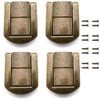 SDTC Tech 4-Pack Zinc Alloy Spring Toggle Latch Antique Bronze Rectangle Mini Hasp Clasp with Screws for Toolbox Suitcase Jewelry Box