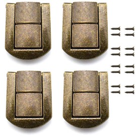 SDTC Tech 4-Pack Zinc Alloy Spring Toggle Latch Antique Bronze Rectangle Mini Hasp Clasp with Screws for Toolbox Suitcase Jewelry Box