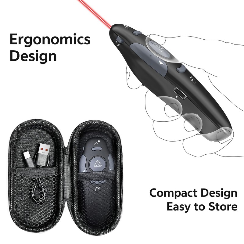 [2 Units] Presentation Clicker with 2 Cases Storage: PowerPoint Wireless