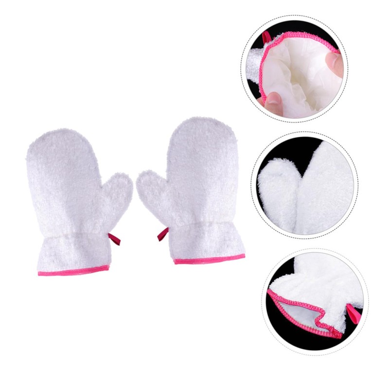 LALAFINA Fiber Material Non-Slip Kitchen Cleaning Gloves Lanyard White Cotton