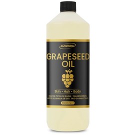 Lucemill Grapeseed Oil | 1 Litre (1L) | 100% Pure Cold-Pressed Carrier Oil | Lightweight Moisturising Oil for Skin & Hair | Massage & Beauty Use