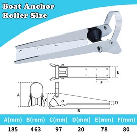 Pvrud Marine Bow Anchor Roller Bracket 18", 316 Stainless Steel Heavy Duty Anchor Holder for Boat for Yacht Fishing Boat, Easy Install with Spared Roller