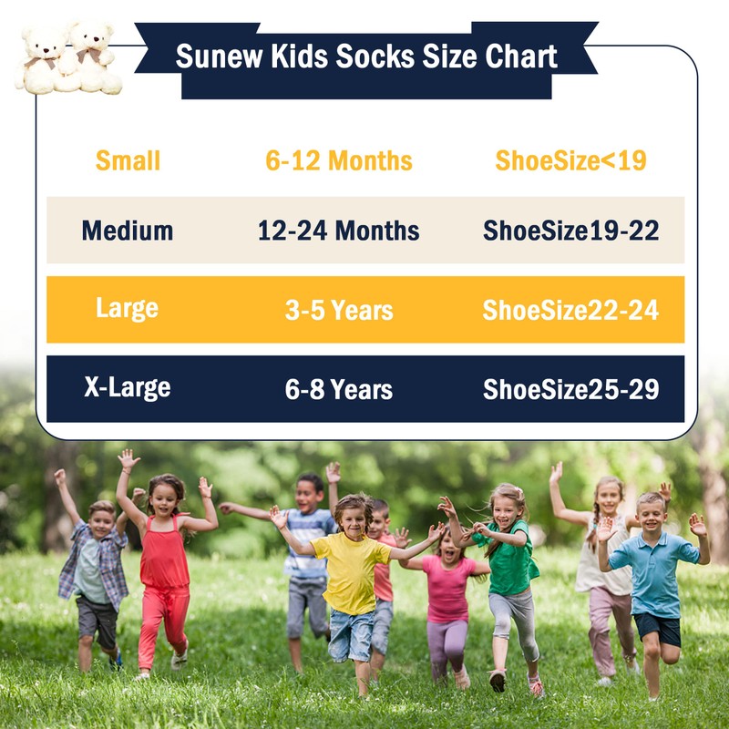 Sunew Baby Toddler Socks, Boys or Girls Kids 6 Pack