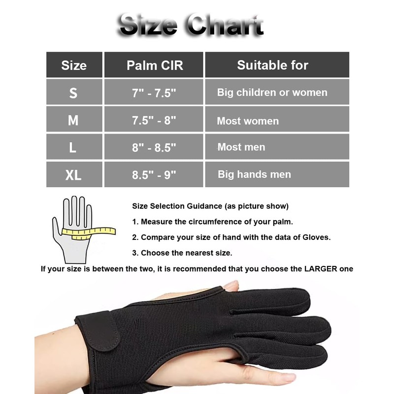SUJAYU 3 Finger Archery Glove, Leather Fingers Protector Shooting Gloves