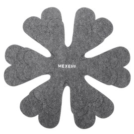 uxcell Pot and Pan Protectors, Set of 6 and 3 Different Size Anti-Slip Pan Dividers Pads Pot Separators Protectors for Stacking and Protecting Your Cookware (Floral, Grey)